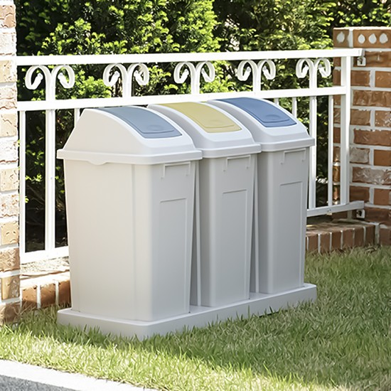 FRANCO 대용량 분리수거함 3칸 150L 믹스 사각 휴지통 분리수거함 종량제 페달휴지통 재활용 가정용휴지통 재활용분리수거함 업소용 쓰레기통 96,030원