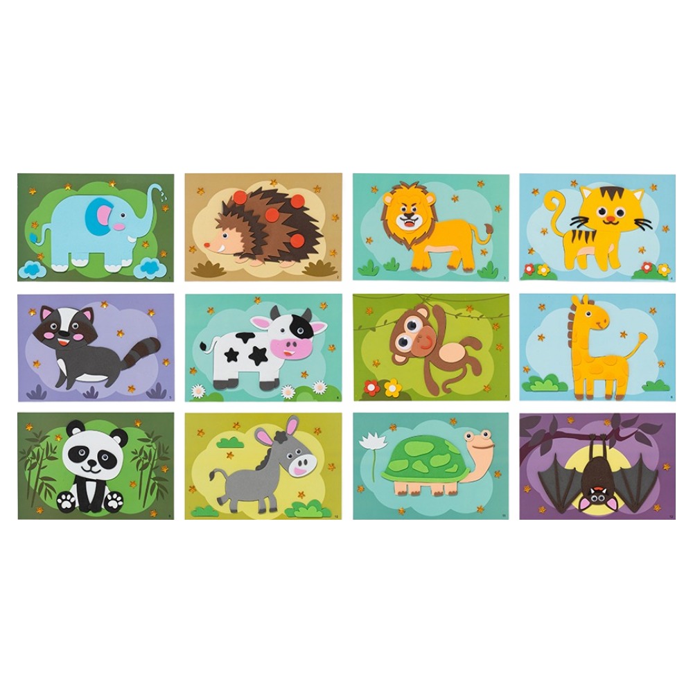 민화샵 EVA 스티커 놀이 동물 12p 세트 I250029A, 혼합색상, 4세트 37,480원