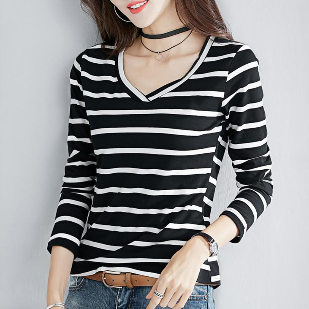 단가라 슬림핏 브이넥 티셔츠 2종세트 14,500원