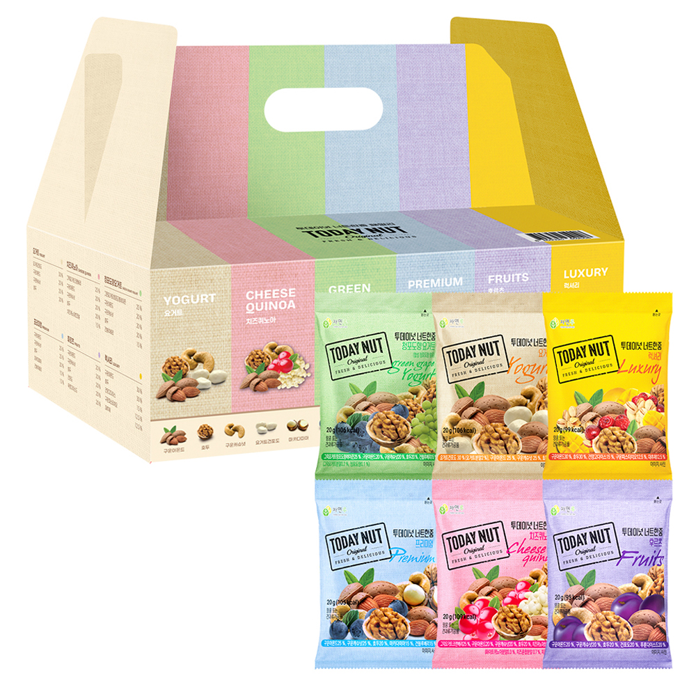 투데이넛 너트한줌 6종 견과 선물세트 60개입 1.2kg 39,800원