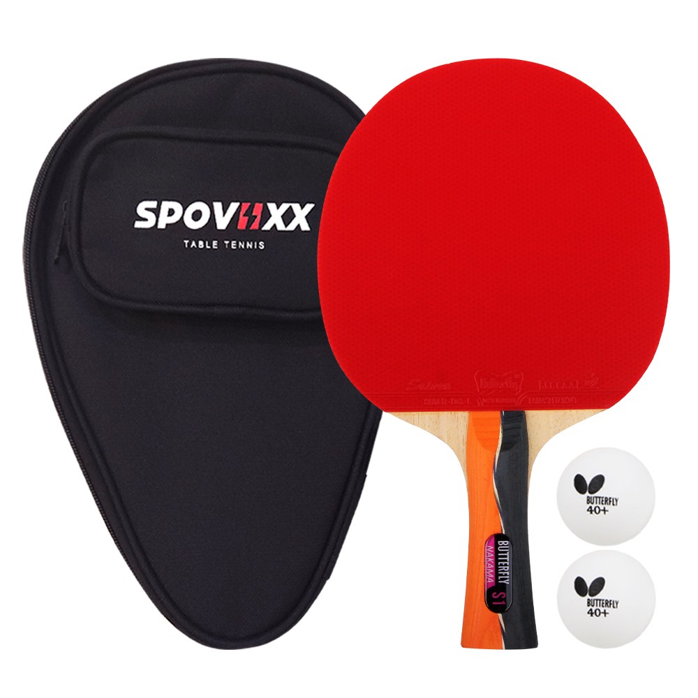 버터플라이 탁구라켓 쉐이크 핸드 양면 카본 NAKAMA S-1 + 스포빅스 케이스 135,000원