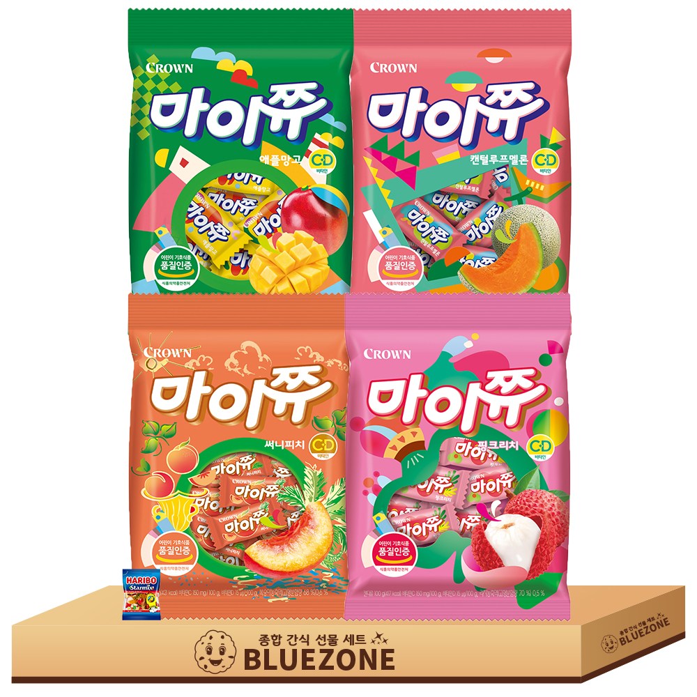 마이쮸 100g A세트 써니피치맛1 핑크리치맛1 캔털루프멜론맛1 애플망고맛1 하스1, 4개, 100g 11,800원