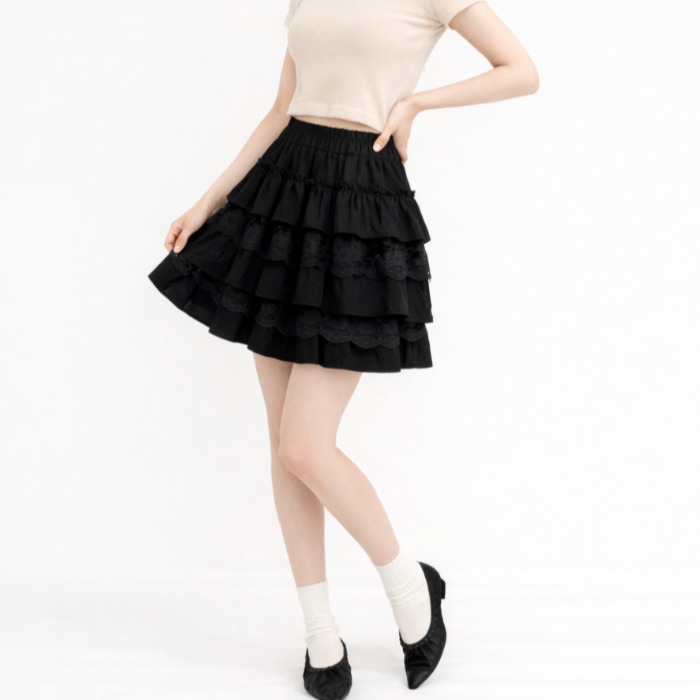 라라온 레이스 프릴 캉캉 밴딩 미니 스커트 26TSP3905 18,360원