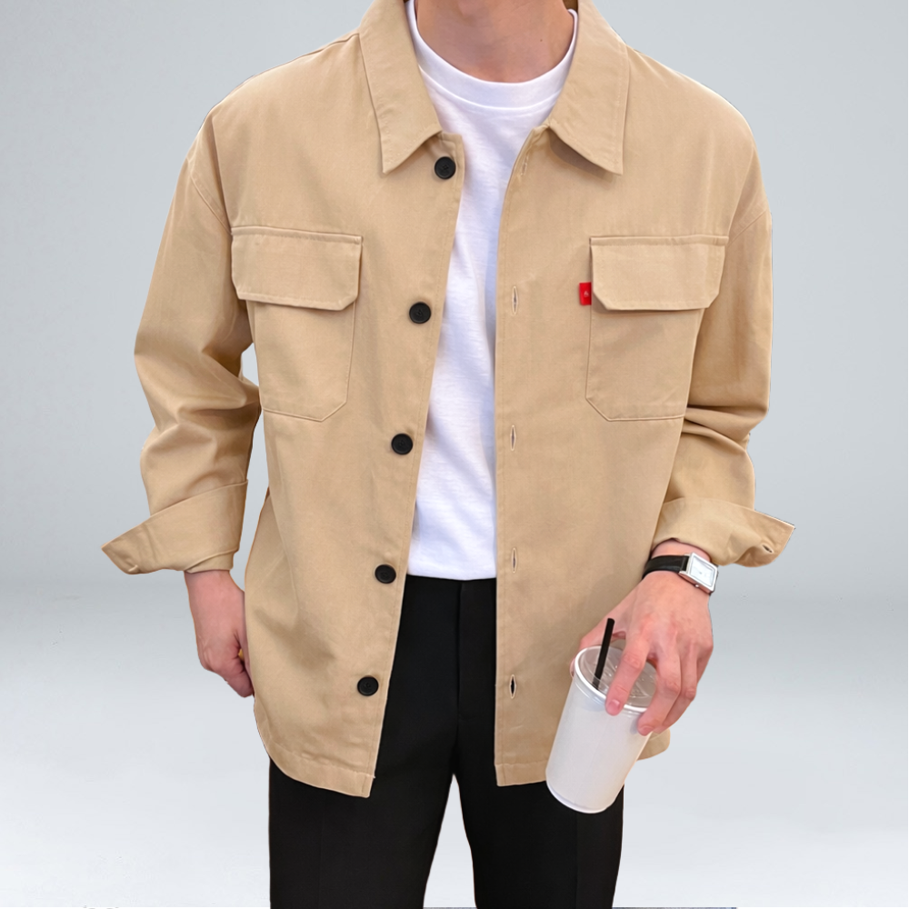 이브클로젯 남성용 오버핏 코튼 단추 카라 트러커 자켓 5130-1 36,800원