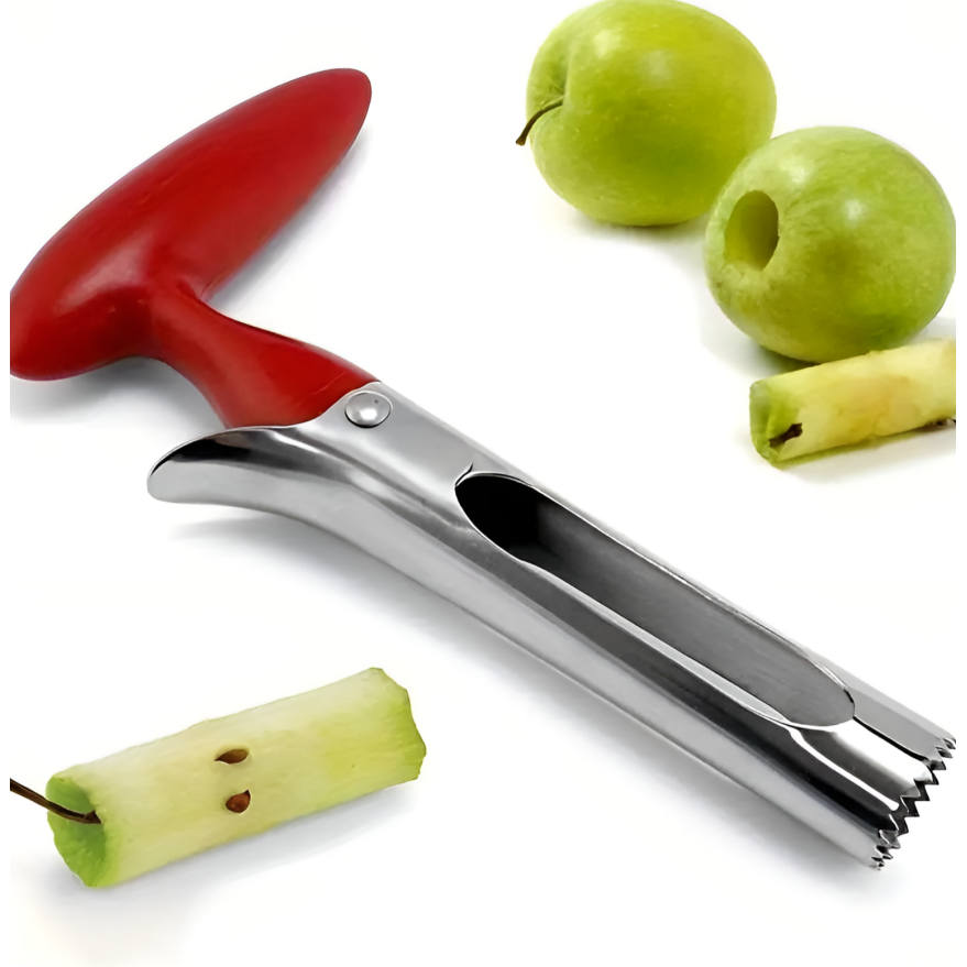 쿠코아 휴대용 스테인리스 과일핵 제거기 강력한 톱니날 인체공학 과일 심지제거 씨빼기 도구 8,500원