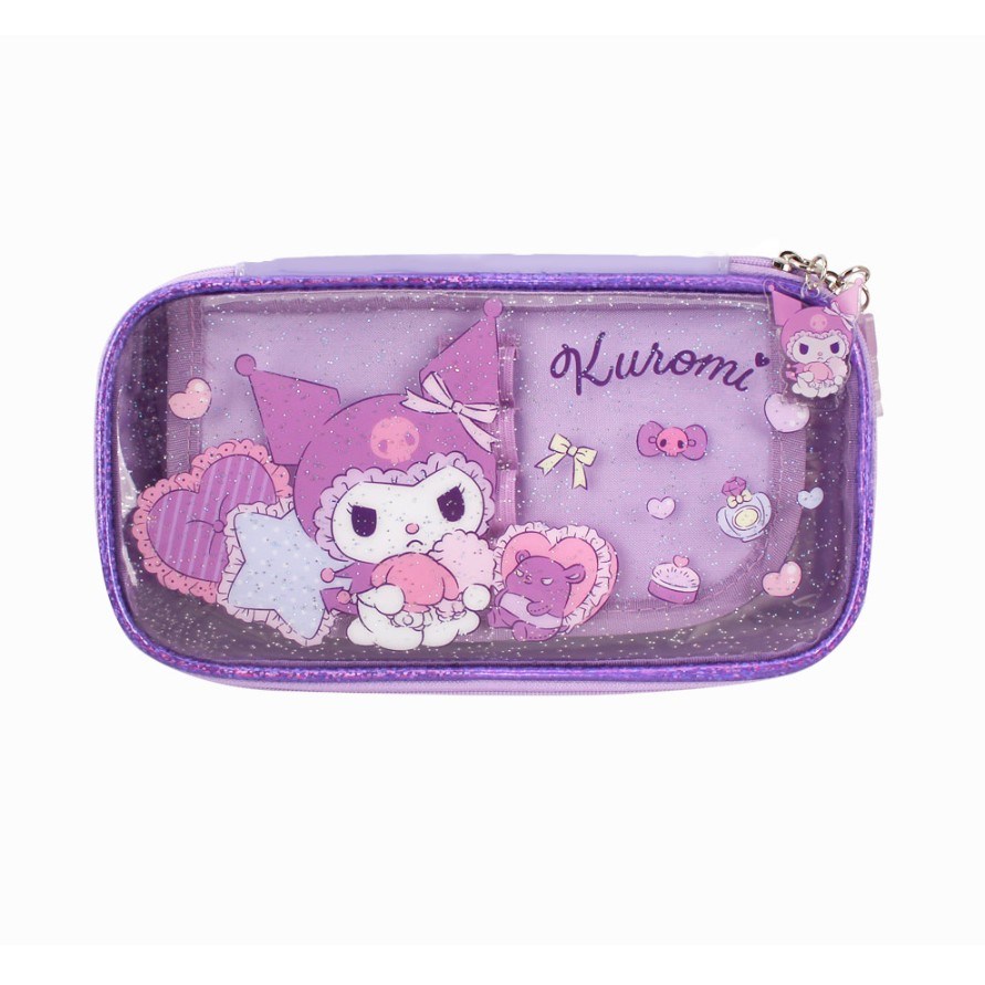 산리오 정품 큐티 글로시 펄 악세사리달린 필통파우치 투명 펜파우치 11,500원