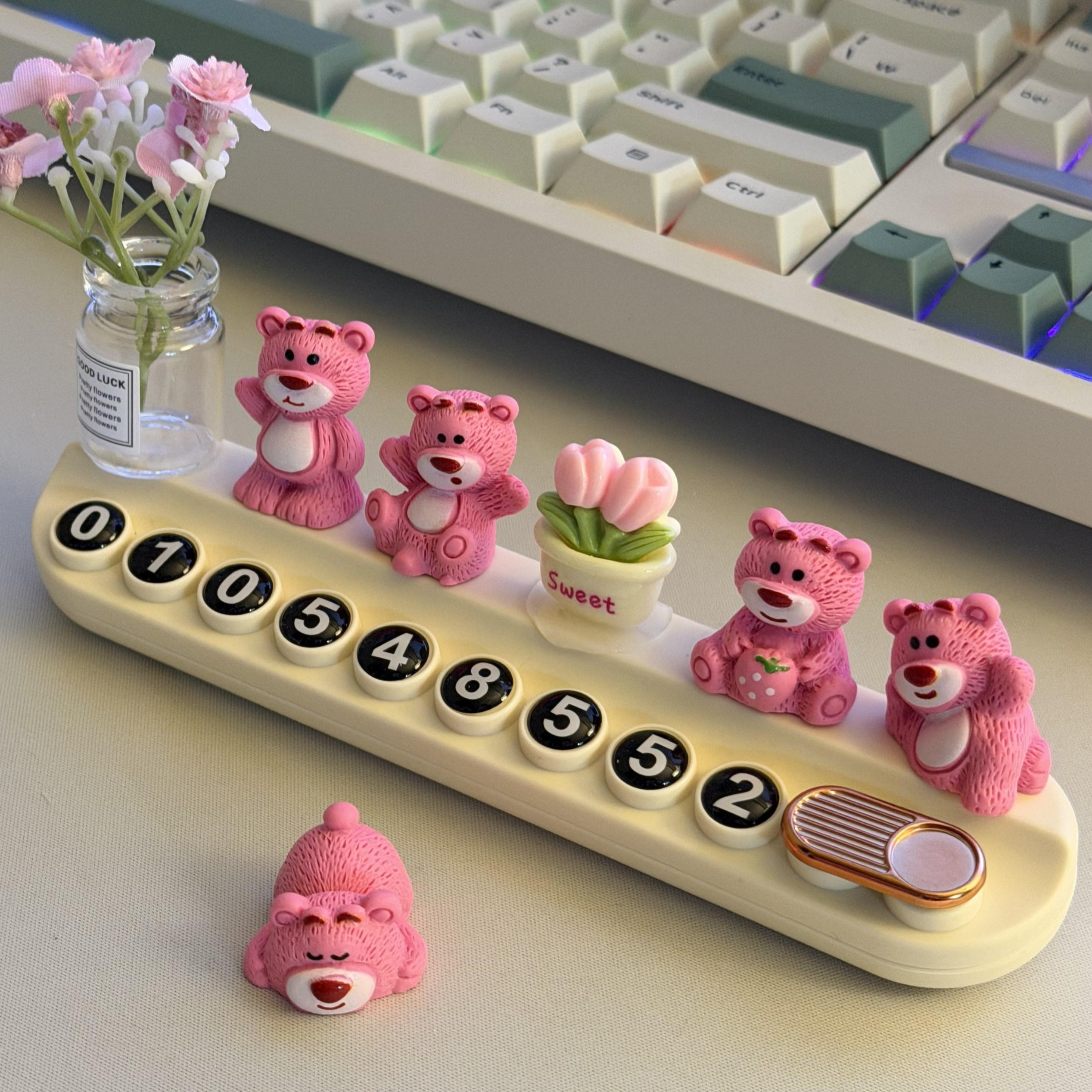 귀여운곰돌이 자동차 차량용 주차번호판, 1개, 아이보리 13,750원