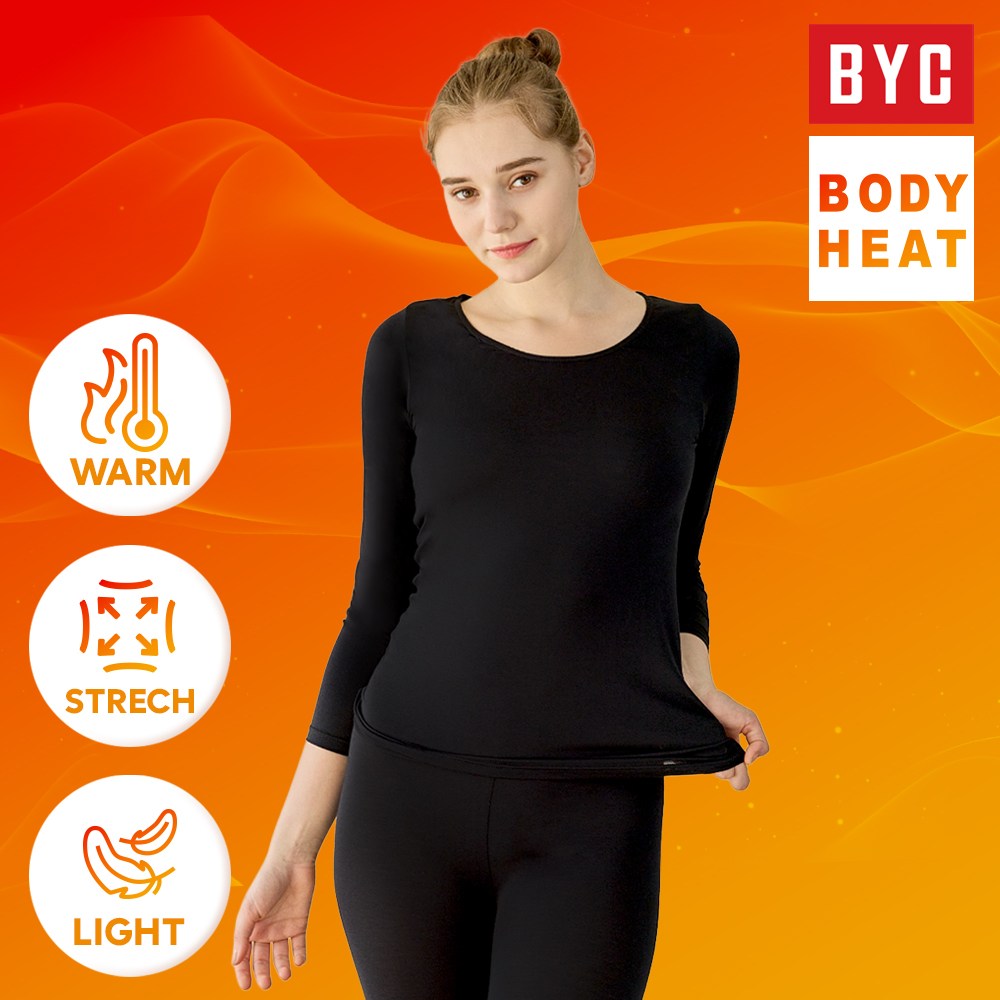 BYC 여성용 보디히트 발열내복 발열 잠옷 보온내복 상하의세트 26,900원