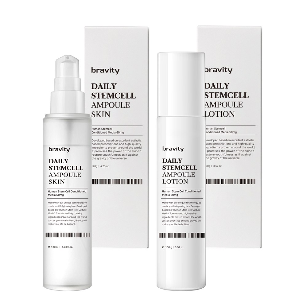 브래비티 데일리 스템셀 스킨 로션 세트 120g+100g 모든 피부용 저자극 기초케어 79,000원