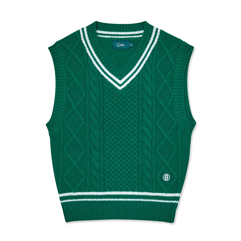 [세인트나인] 여성 브이넥 케이블 니트 베스트 108,790원