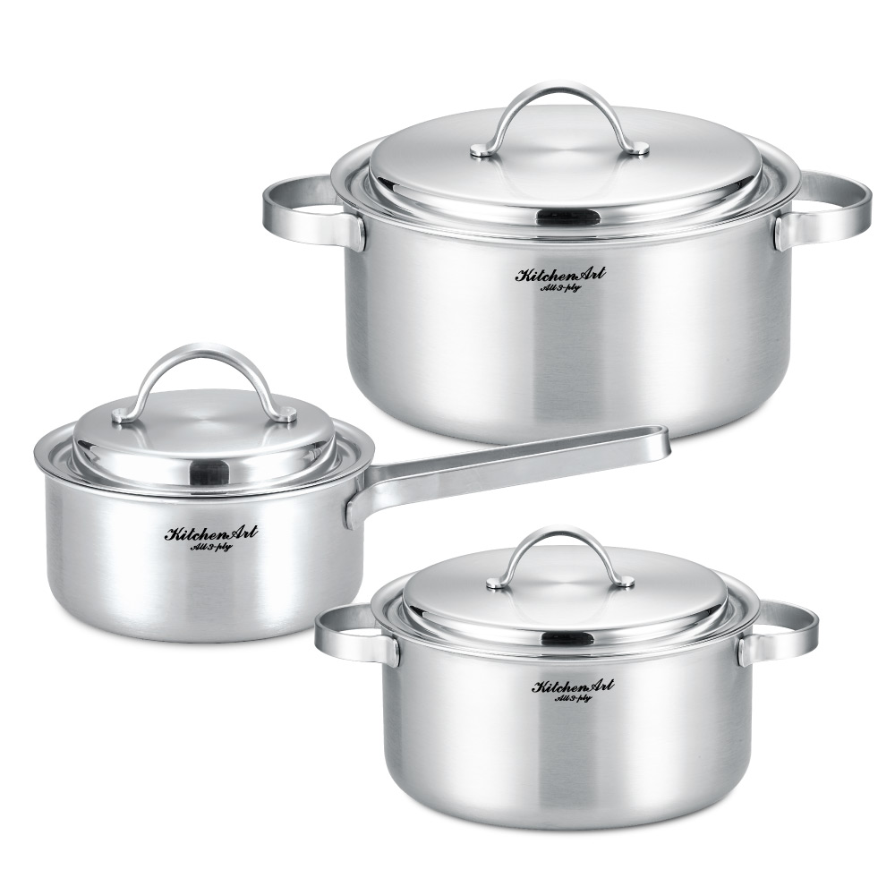 키친아트 인덕션 프리미엄 통3중 냄비세트 3개 104,990원