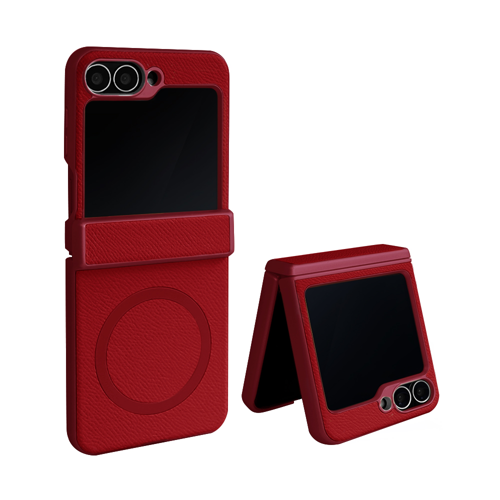 제루크 갤럭시 호환 Z플립 맥세이프 힌지보호 소가죽 풀커버 휴대폰 케이스 24,900원