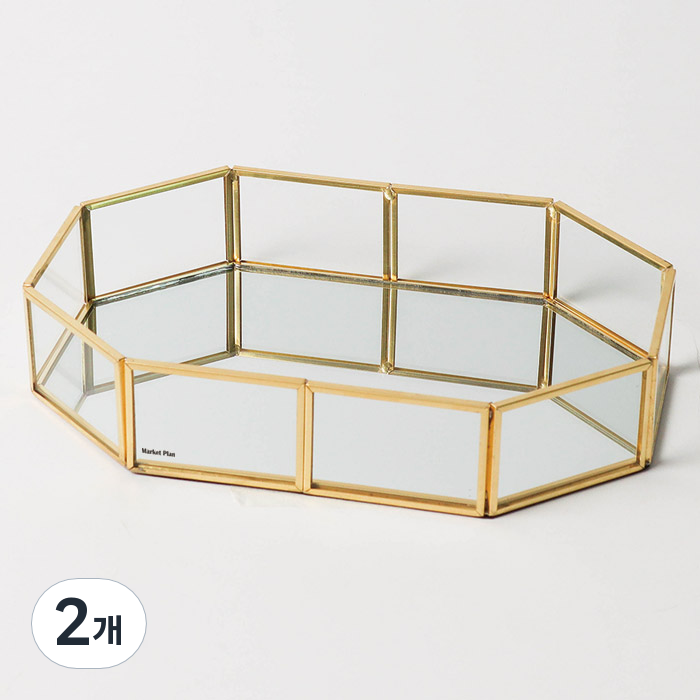 마켓플랜 골드 미러 트레이 장팔각형 S 19,600원