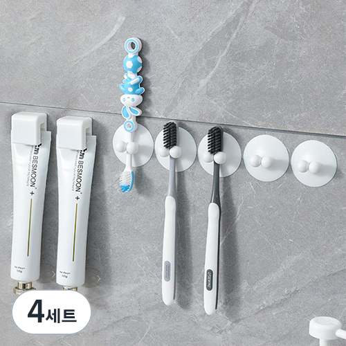 무식이네 공중부양 흡착 칫솔걸이 5p +접착 치약걸이 2p 세트 19,600원