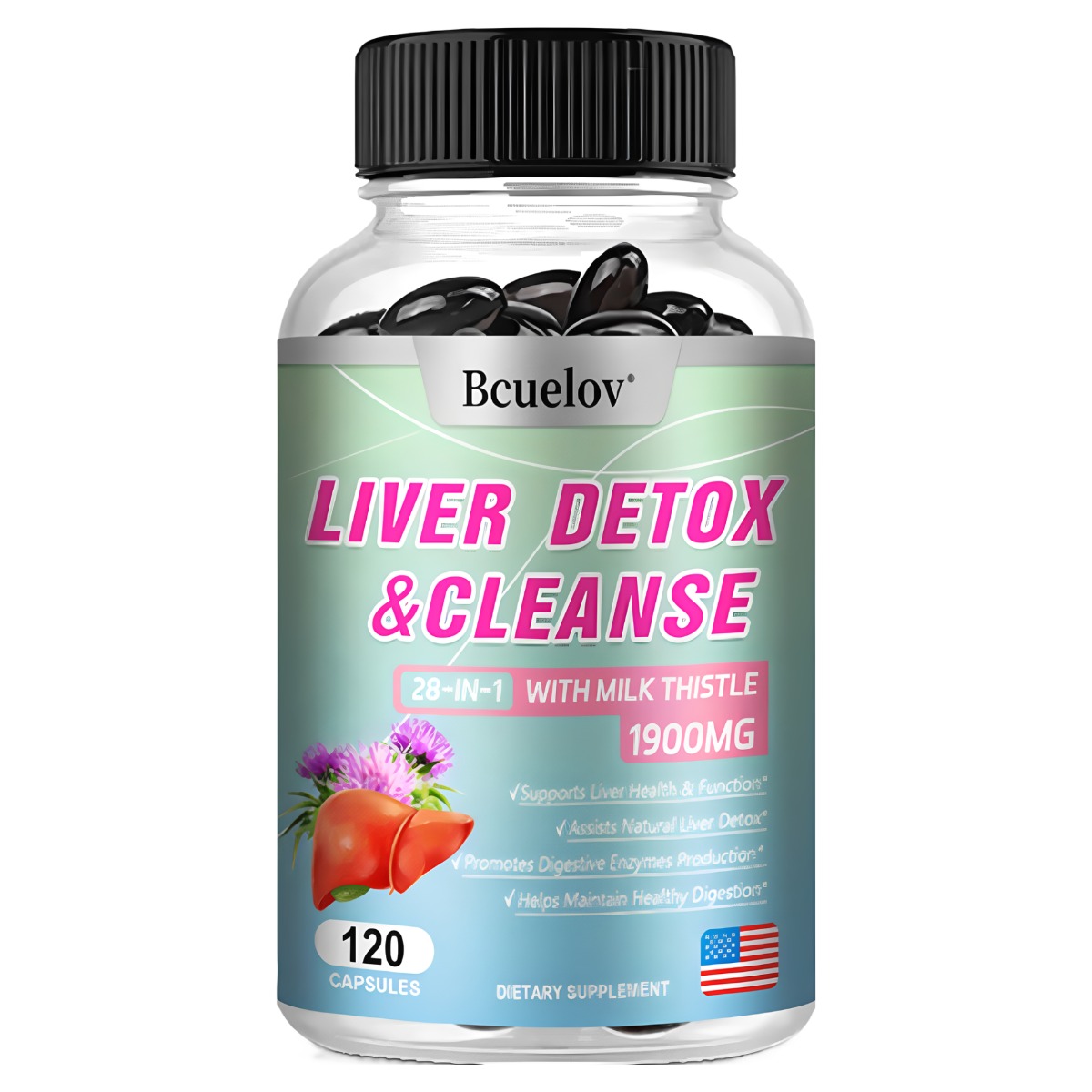 밀크씨슬 추출물 캡슐 - 담낭 및 신장 건강, 간 보호, 간 정화 및 해독을 지원합니다., 1개, 120정 18,300원