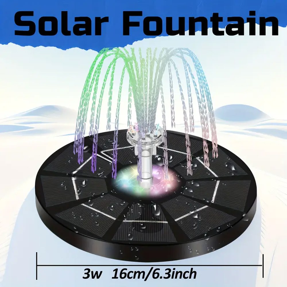 태양광 정원 야외 마당 분수대 3W/3 5W LED 태양 분수 워터 펌프, 7 펌프 , 연못 독립 휴대용 부동 28,800원