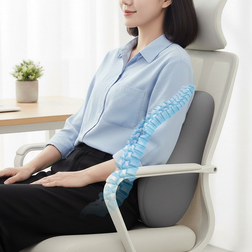 바디앤에어 메모리폼 등받이 요추전만 쿠션 24,400원