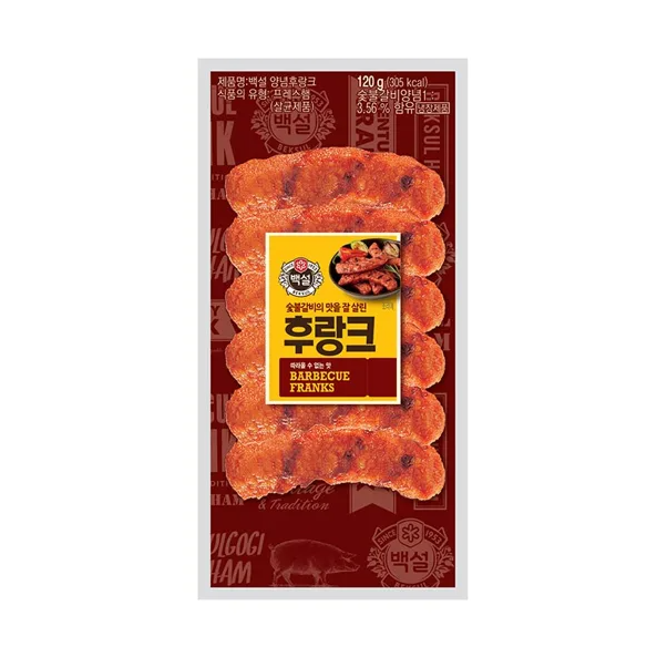 백설 (냉장)[백설]숯불갈비후랑크 후랑크소시지, 5개, 120g 10,500원