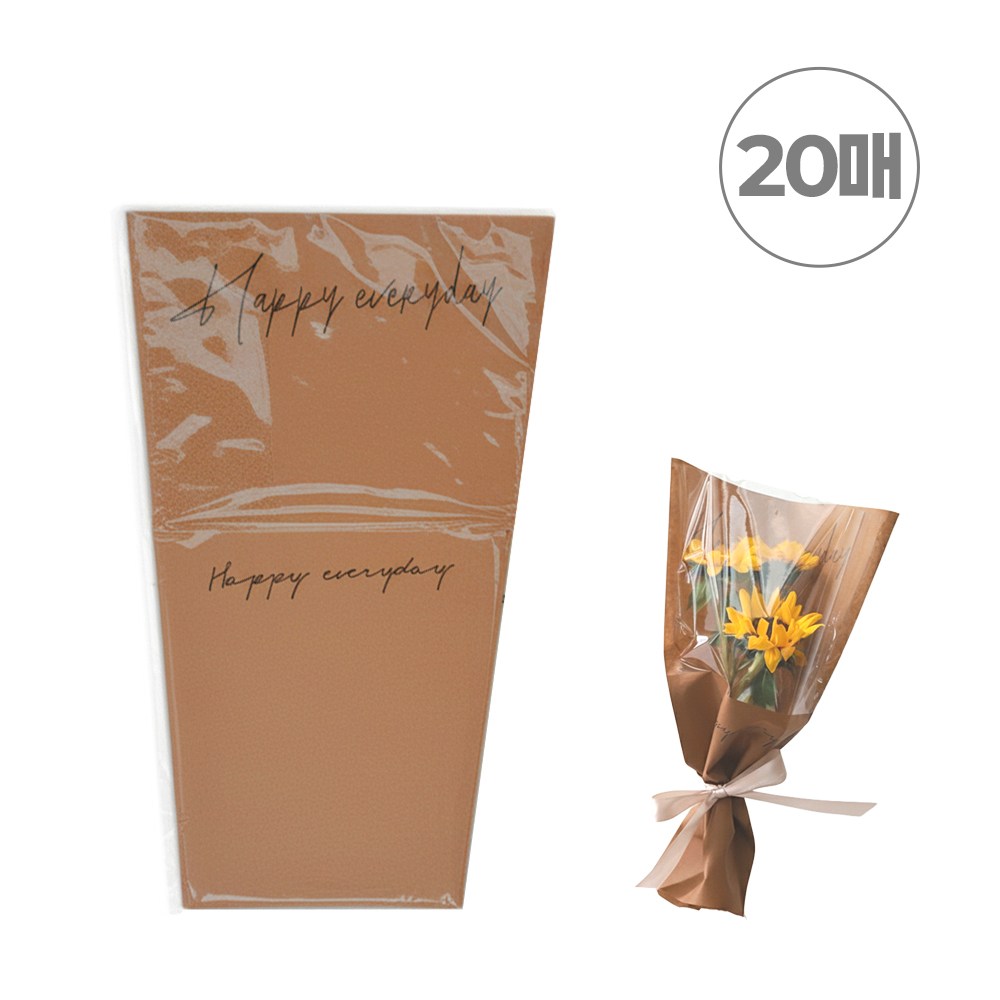 에버리즈 초보도 가능한 봉투형 꽃다발 포장지 세트 20매, 1개, 커피브라운(20매) 9,650원