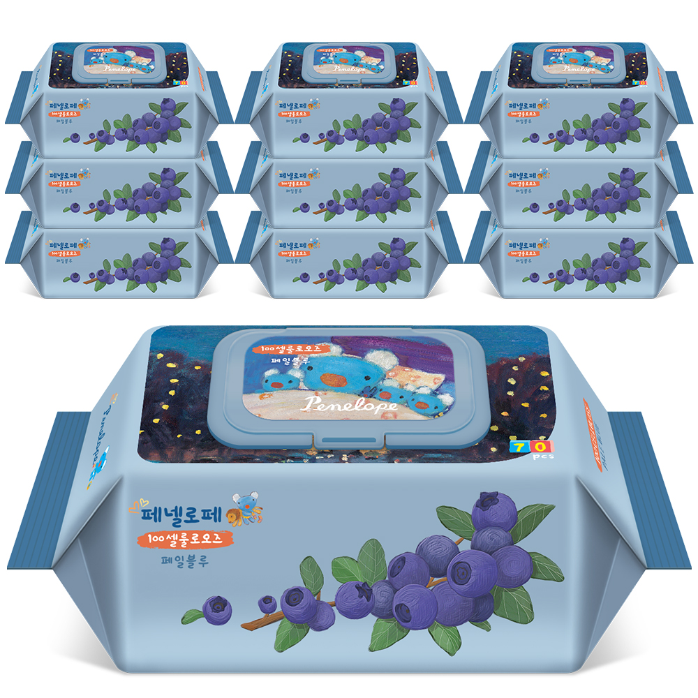 페넬로페 100셀룰로오즈 페일블루 아기물티슈 캡형 26,900원