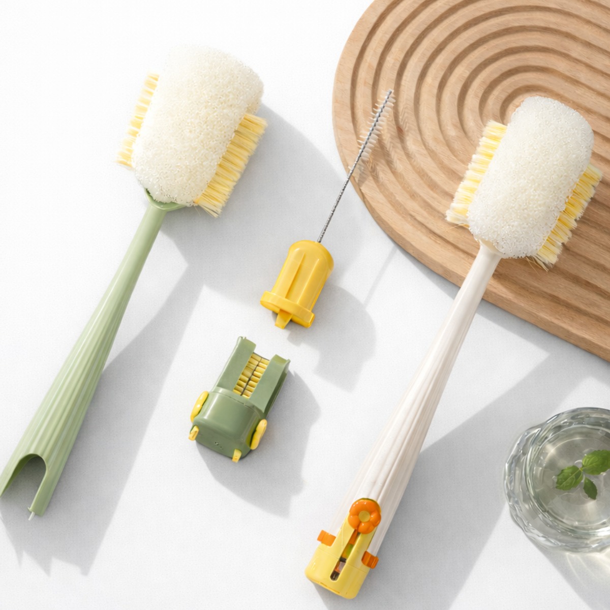 온일상 물병세척 다용도 세척솔, 1개, 5-in-1 컵 브러쉬 - 크림 화이트 12,500원