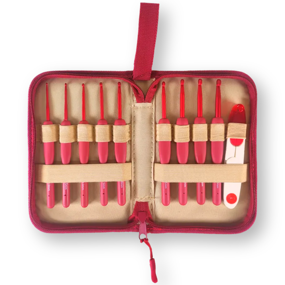 MANETMONT 모사용 코바늘 9종 뜨개질 도구 (낱개/세트), 1개, 코바늘세트(9종+쪽가위+케이스) 16,500원