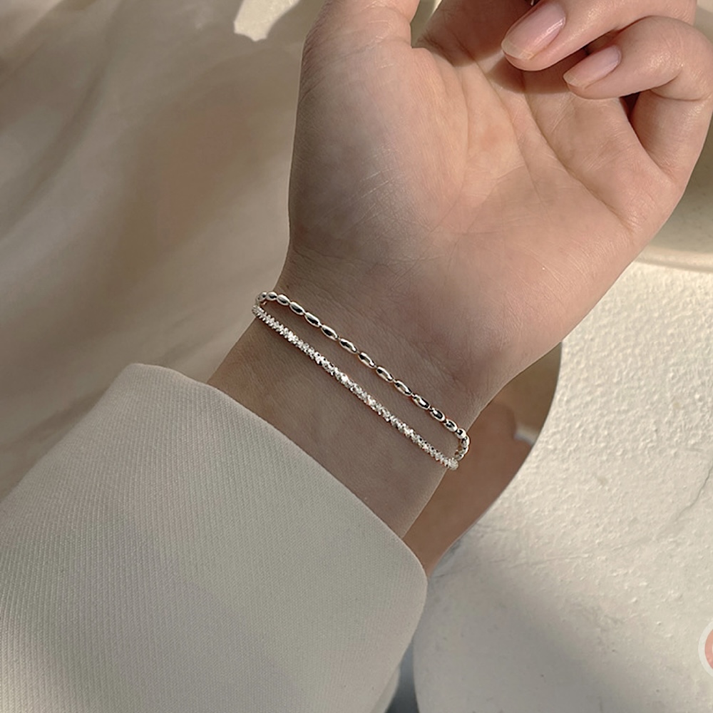 실버 925 순은 실 팔찌 체인 볼 레이어드 샤인 베이직 기본 은팔찌 28,020원