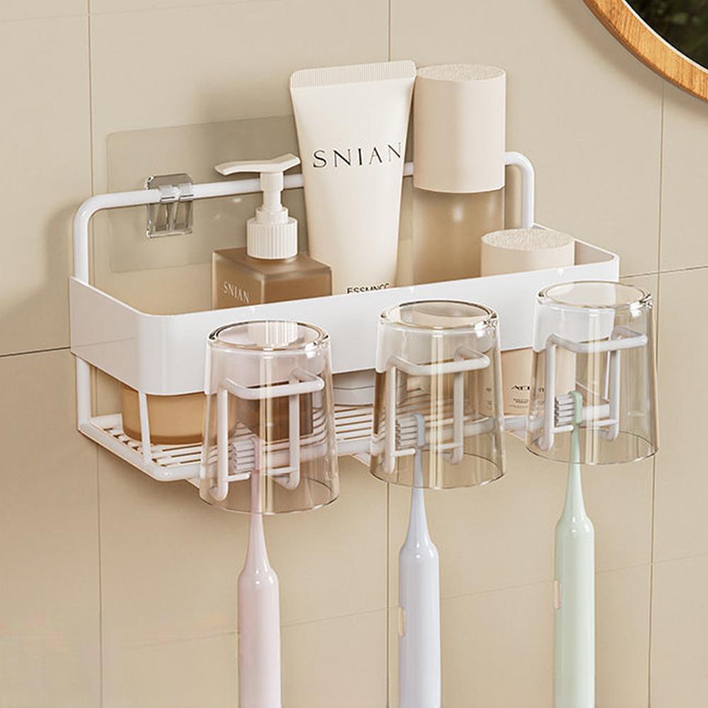무타공마켓 스티커접착 선반형 칫솔꽂이 컵걸이기능 24,400원
