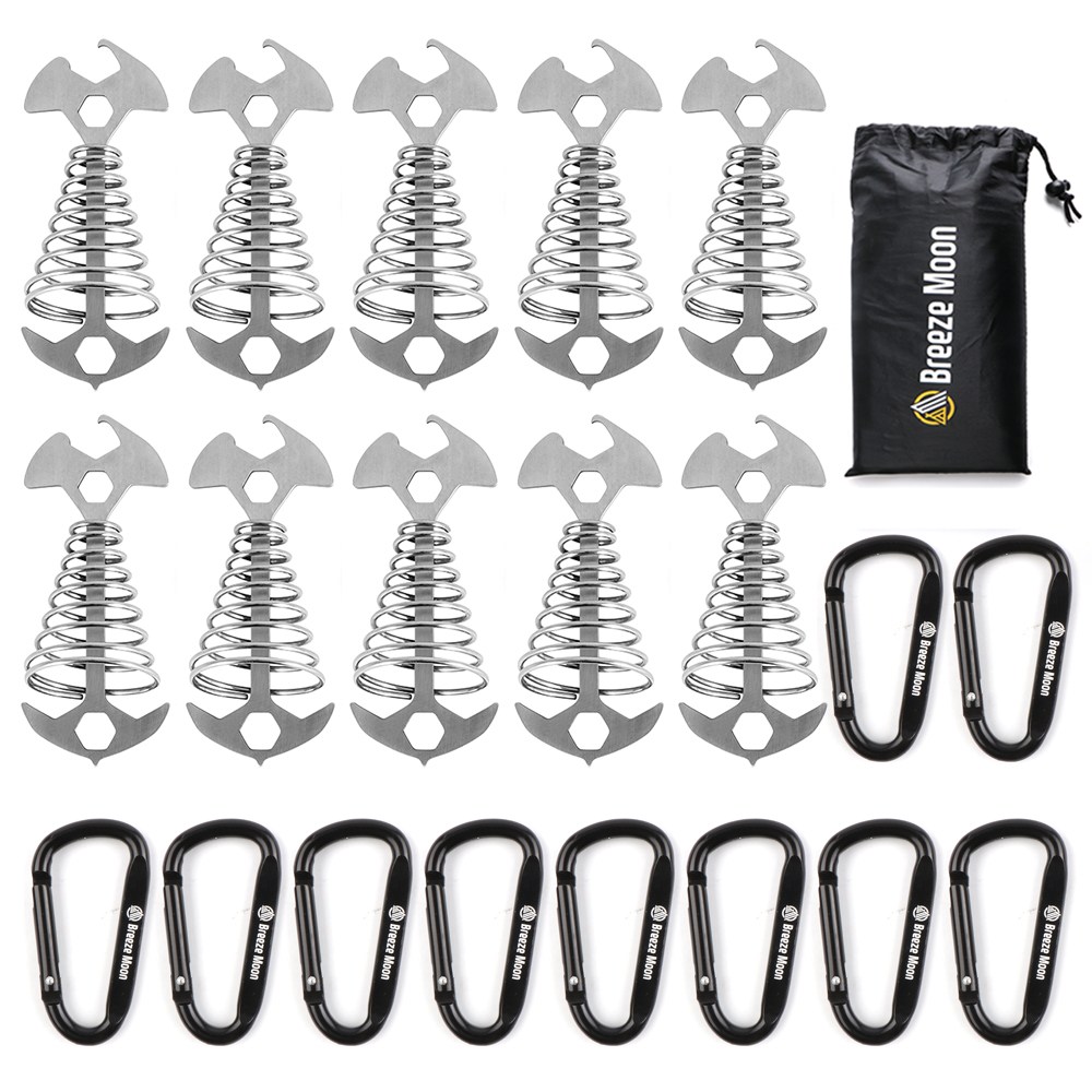 브리즈문 캠핑 오징어 데크팩 10P + 카라비너 10P + 보관파우치, 1세트 13,300원