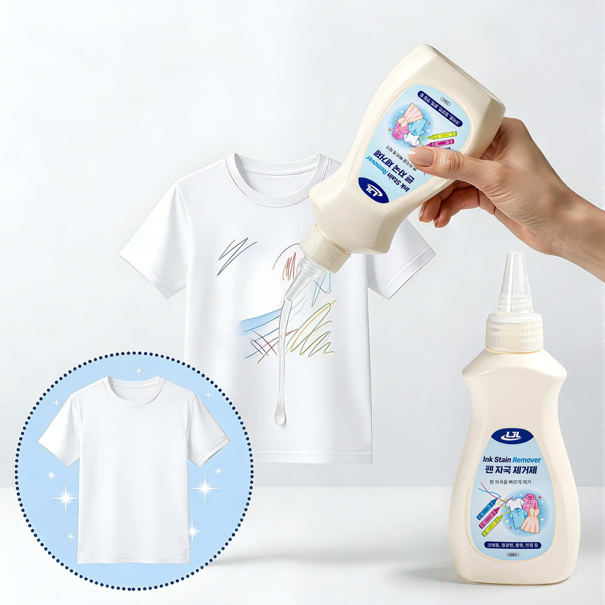 LJL 펜 자국 제거제 볼펜자국 잉크 볼펜 형광펜 제거 발자국 얼룩 제거제 다용도 제거제, 1개, 250ml 9,900원