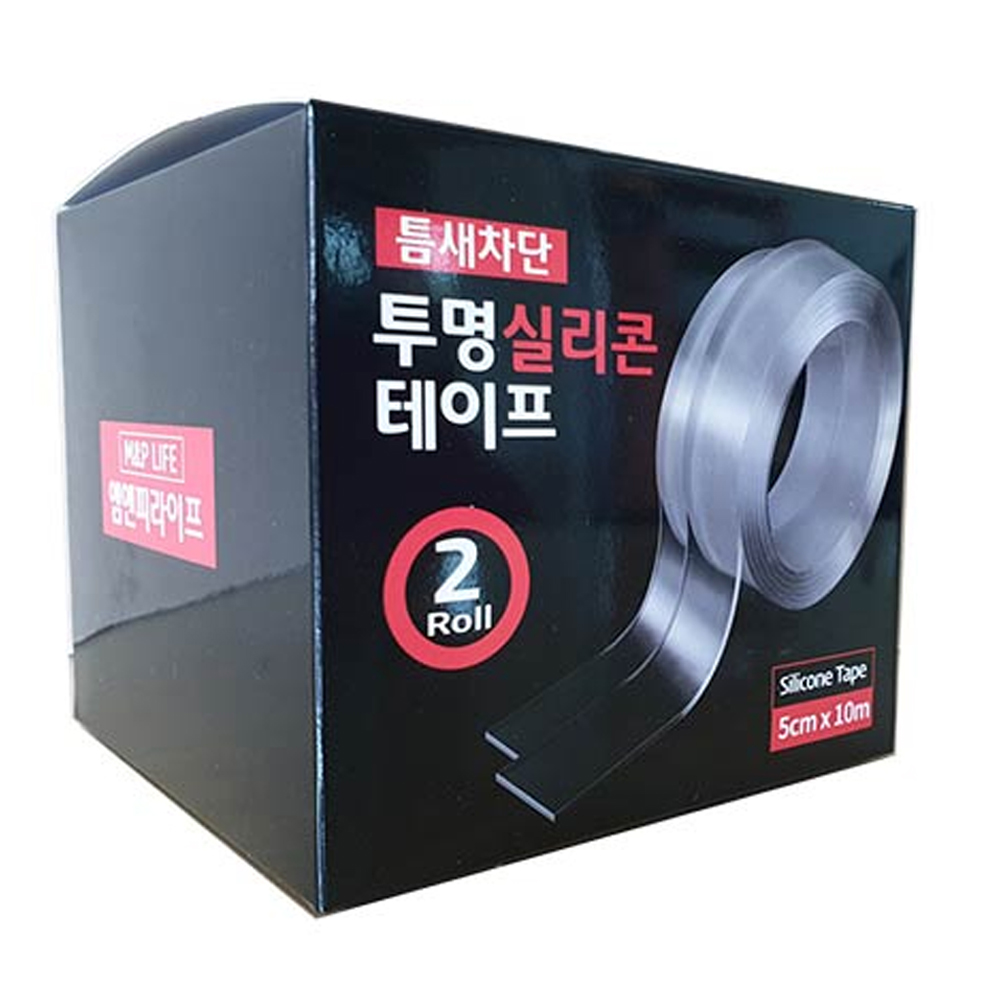 엠엔피라이프 틈새차단 투명 실리콘테이프 5cm x 10m, 단일 색상, 2개 8,850원