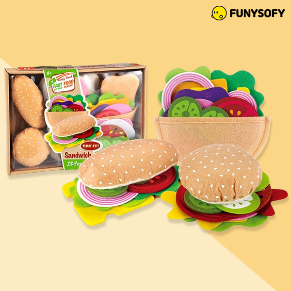 퍼니소피 헝겊 펠트 햄버거 샌드위치 만들기 세트, 단품, 1개 29,800원