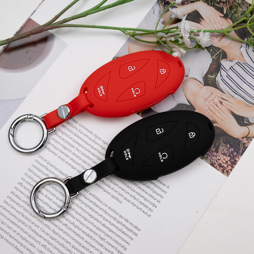 현대 아이오닉6 디올뉴 코나 소나타 GN7 호환 자동차 실리콘 스마트 키 케이스 키홀더 키링, 5/7버튼 공용(S53), 블랙 11,900원