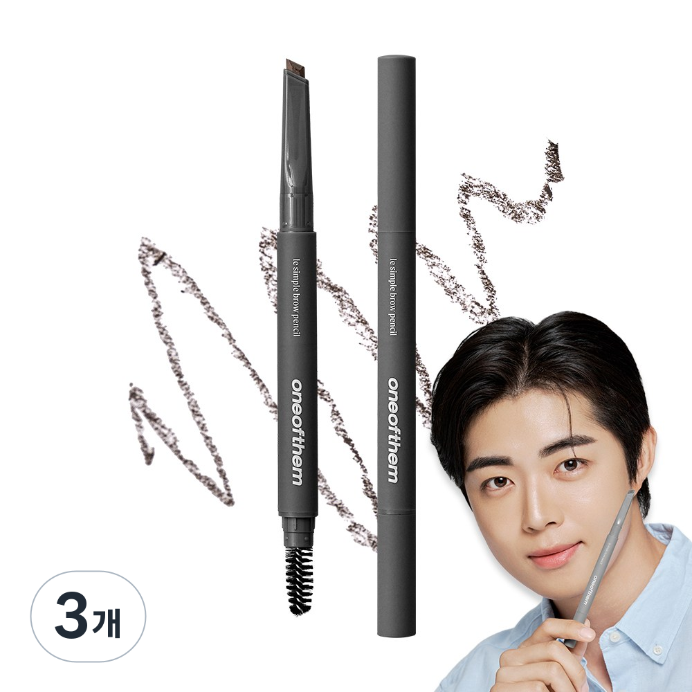 원오브뎀 르상플 브로우 펜슬 남자 눈썹 정리 아이브로우 0.3g, 02호 내추럴브라운, 3개 33,900원