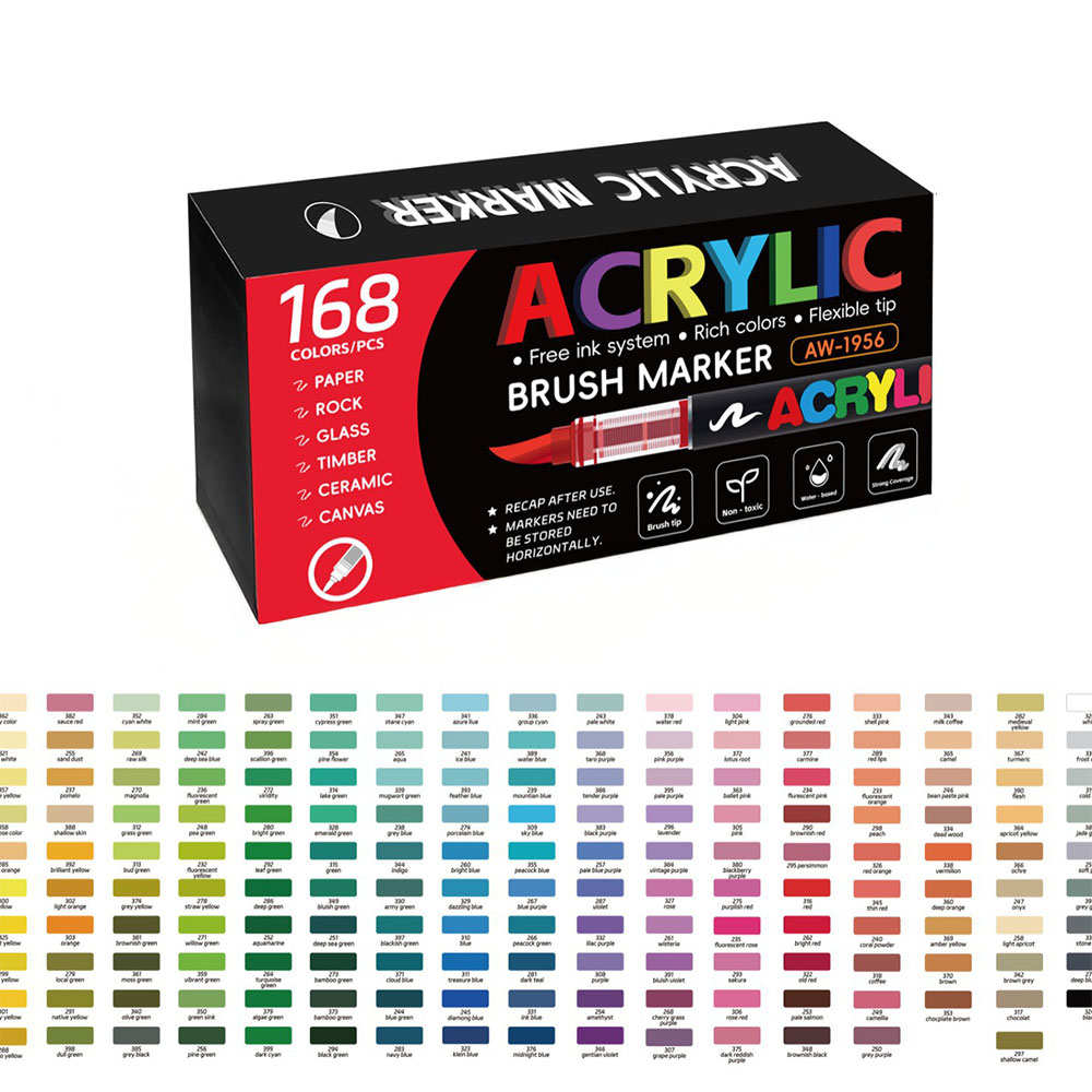 미니플 컬러웨이브 전문가용 아크릴 마카펜, 1세트, 168개 68,800원