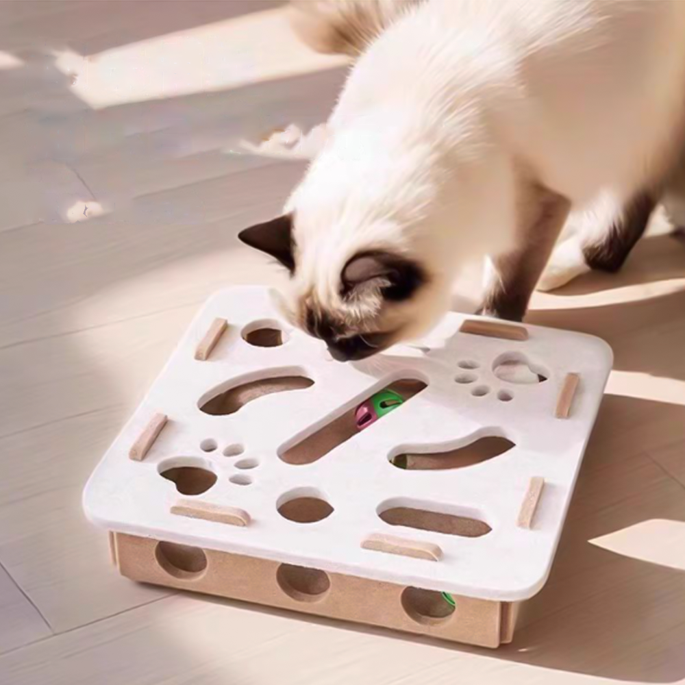 EVIO 고양이 장난감 퍼즐의 미로 공놀이 스크래쳐, 1개, 베이지 9,000원