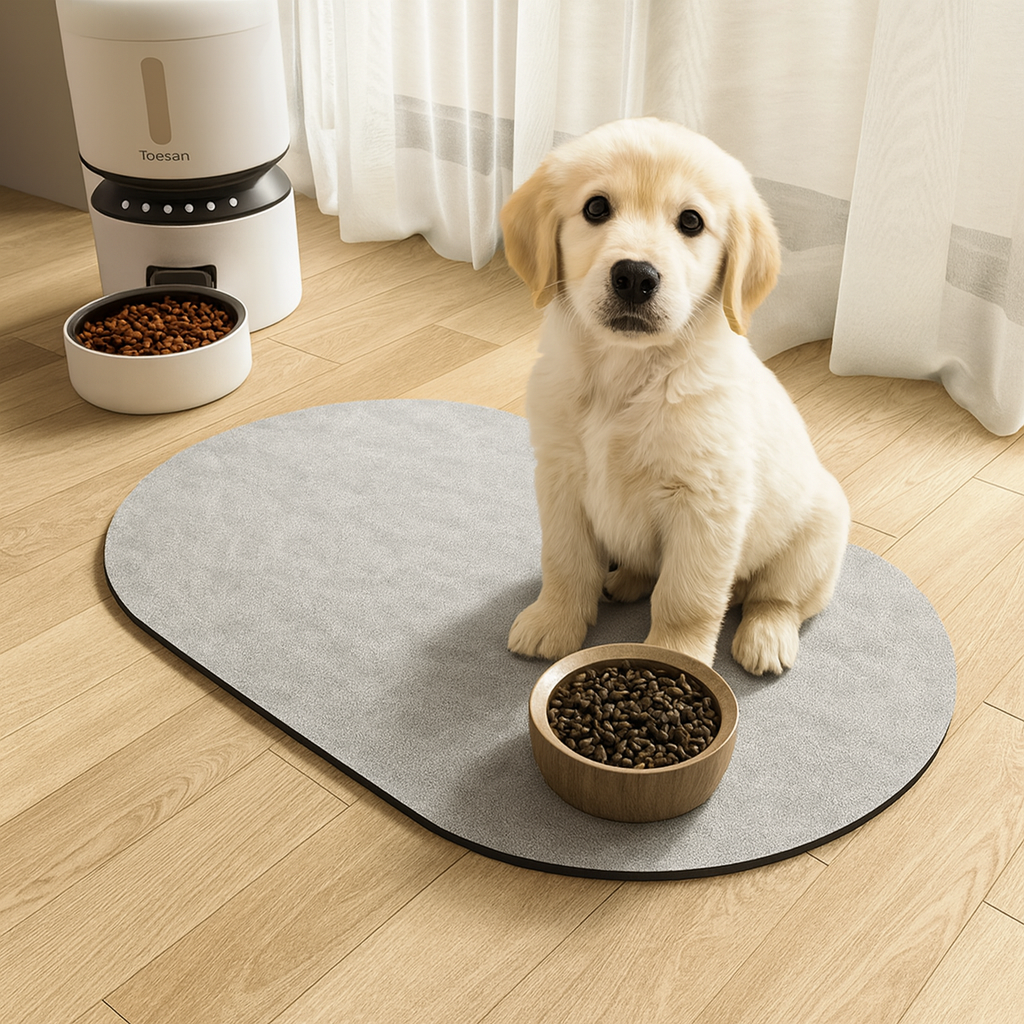 씨엔알비 강아지 밥 흘림 걱정 끝 식기 매트, 1개, 모던 스톤 그레이 10,000원