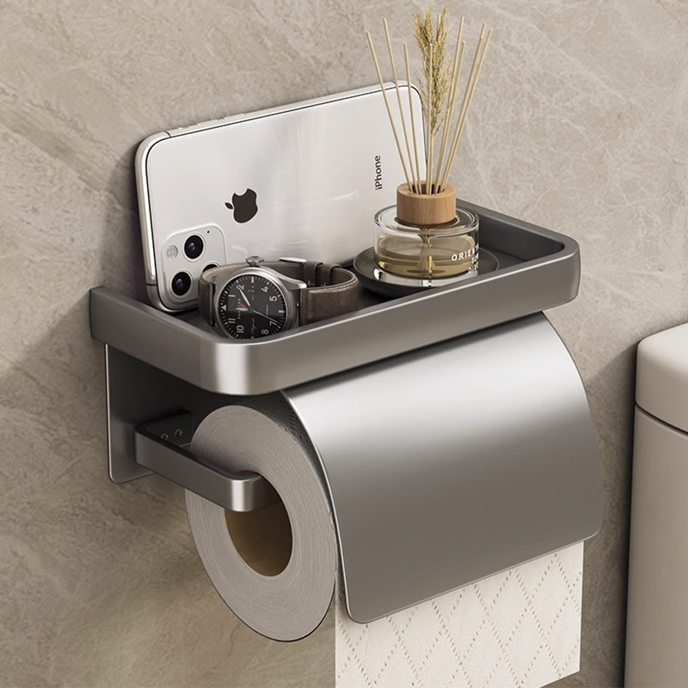 무타공마켓 무타공 견고한 화장실 휴지걸이 덮개형 선반 욕실 화장지걸이 18,400원