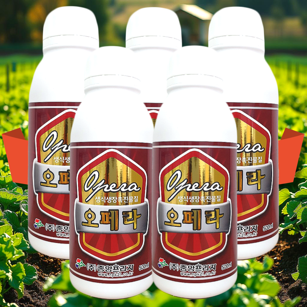[시골생활 비료] 수정촉진제 낙화 예방 방지제 착과 고추 오이 딸기 토마토 복숭아 자두 텃밭 비료 오페라, 5개, 500ml 102,000원