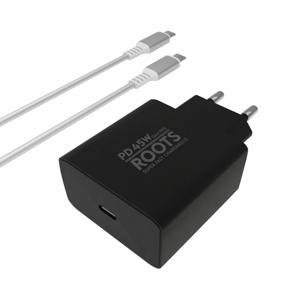 루츠 국내생산 PD 45W GaN PPS C타입 초고속 충전기 + C to C 100W 5A E Marker 1.5M 케이블포함, 블랙, 1개 28,000원