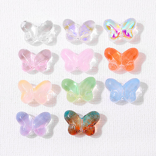 비즈아이 [6554-09]글라스통과형 나비 14x10mm ,1개 150원