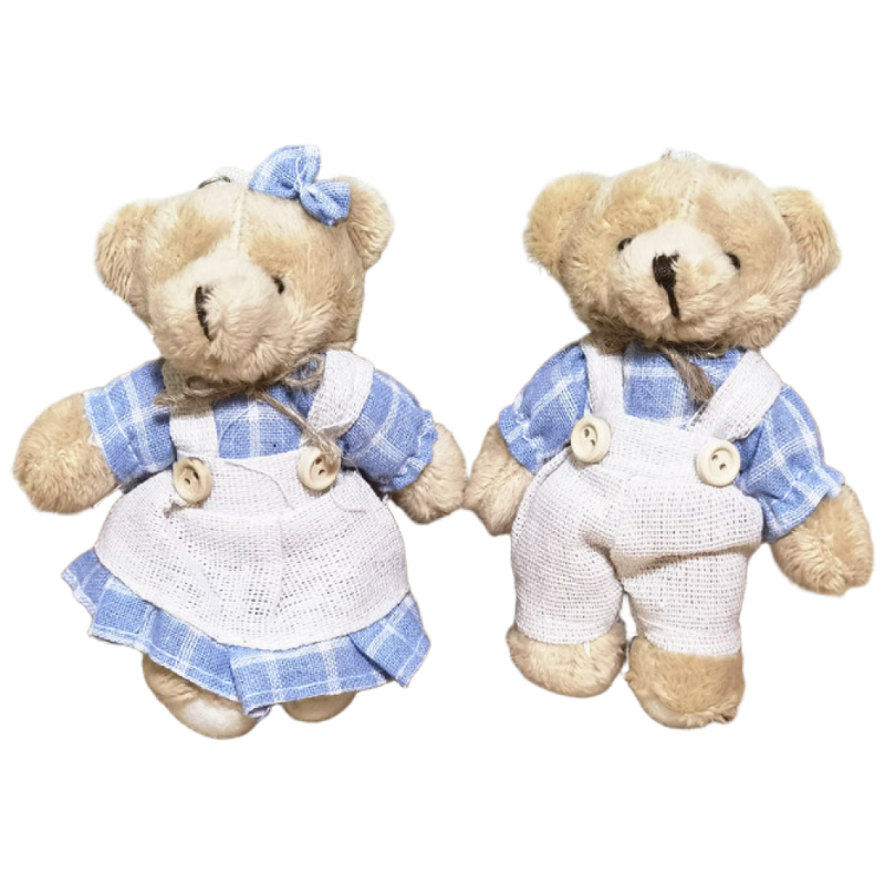 수수보따리 커플인형 키링 2종세트 열쇠고리 가방인형 곰인형 베어 토끼인형 래빗 키홀더 가방장식 차키링, 커플 곰돌이(블루), 1세트, 현재가 9,900원