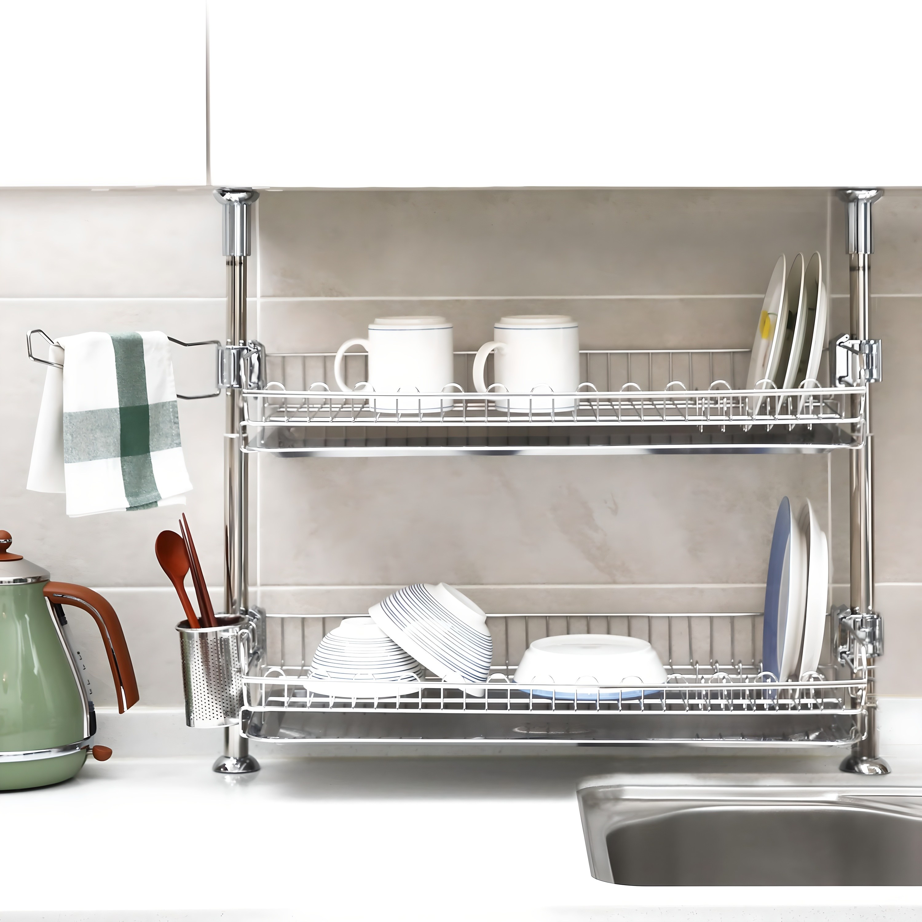 아이넥스 뮤즈 더블 원터치 기둥 식기건조대 74,390원