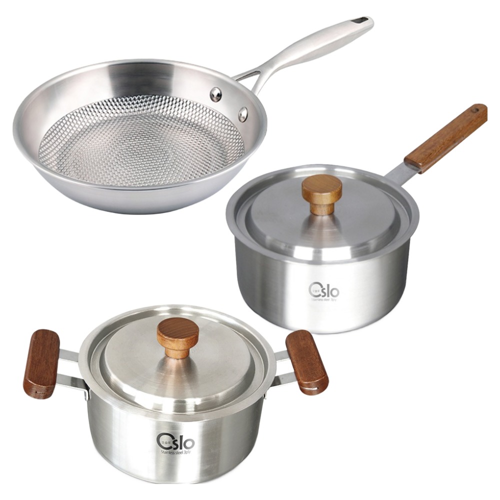 리빙글로리 인덕션 통5중 프라이팬 24cm + 통3중 편수 냄비 18cm + 통3중 양수 냄비 20cm 세트, 실버, 1개, 프라이팬 + 편수냄비 + 양수냄비 91,500원