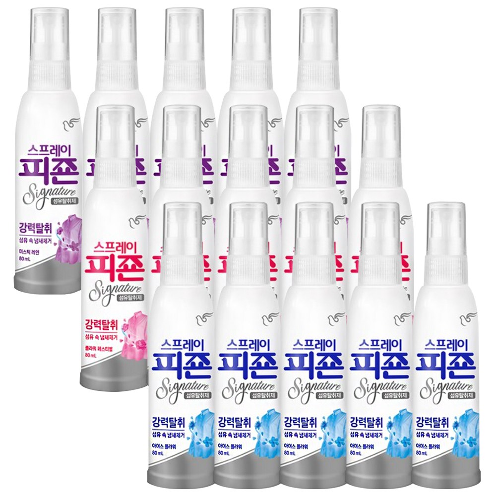 피죤 스프레이 미스틱레인 80ml 5개 + 플라워페스티벌 80ml 5개 + 아이스플라워 80ml 5개 / 시그니처 정전기방지 섬유탈취제 27,600원