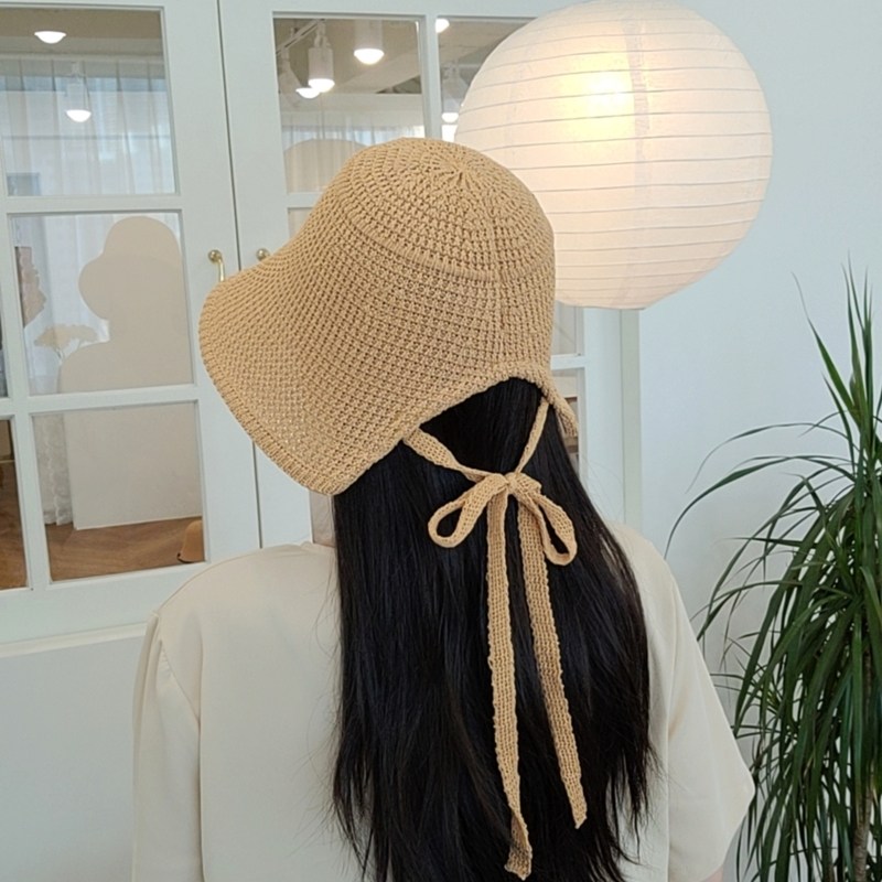 느와드코코 리본 끈 넓은챙 지사 보넷 와이어 버킷햇 여름 모자 10,300원