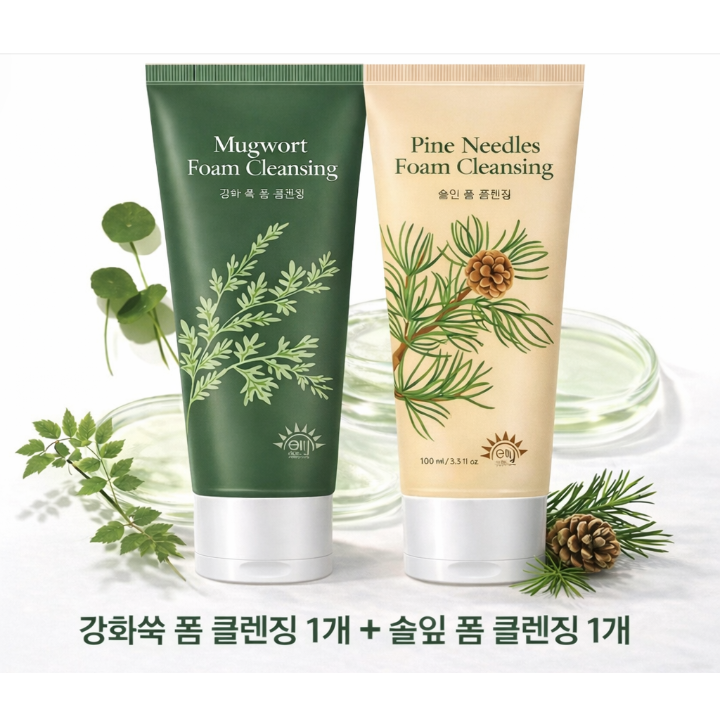 다담소 강화쑥+솔잎 폼 클렌징 피부진정 트러블, 2개, 100g 12,700원