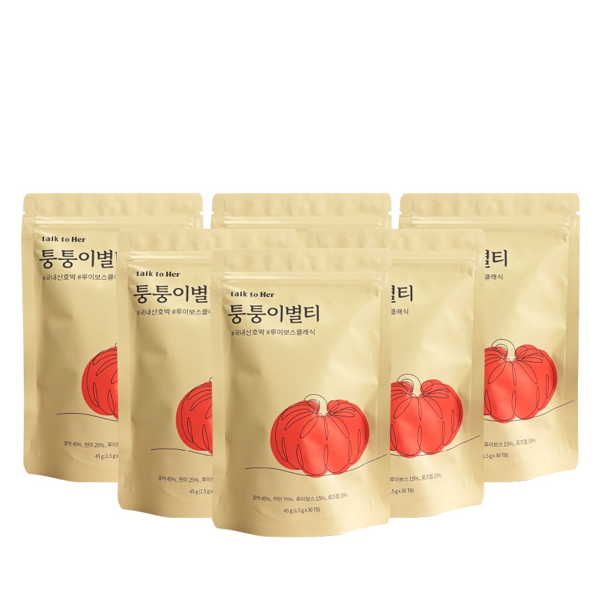 톡투허 퉁퉁이별티 루이보스티 호박차, 1.5g, 30개입, 6개 76,990원