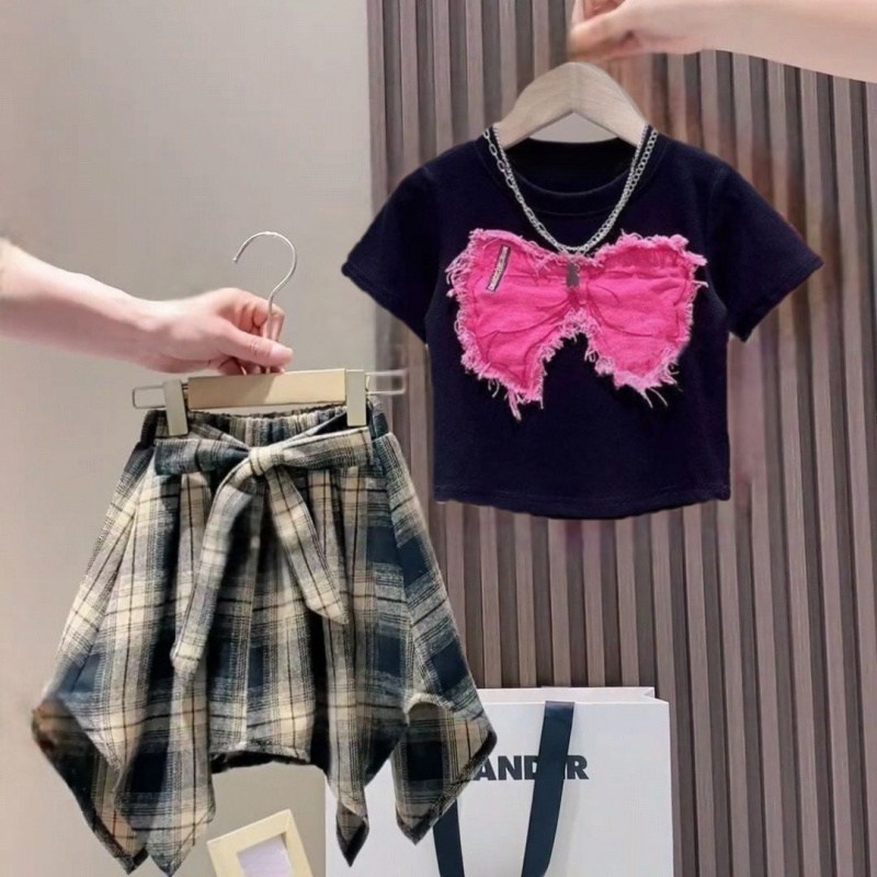 해피유통 어린이 트렌디 패턴 티셔츠와 체크무늬 미니스커트 귀여운 세트 14세 이상 XG08 24,760원