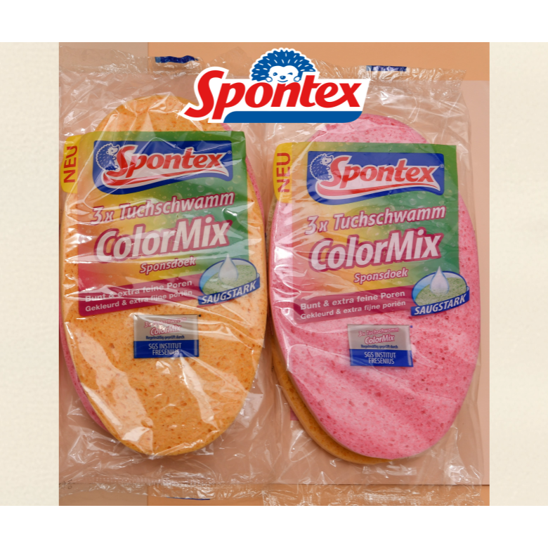 스폰텍스 원형 수세미 셀룰로오스 수세미 (1팩3개입) 분홍색+녹색+노랑색 8,900원